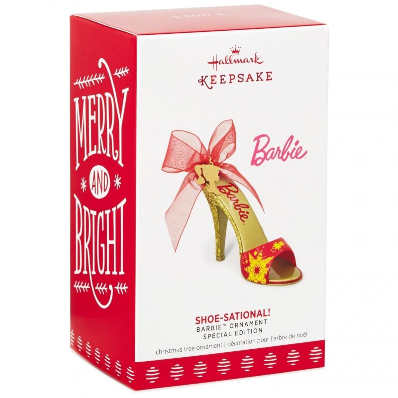 BARBIE HALLMARK KEEPSAKE SHOE SATIONAL ORNAMENT 2017